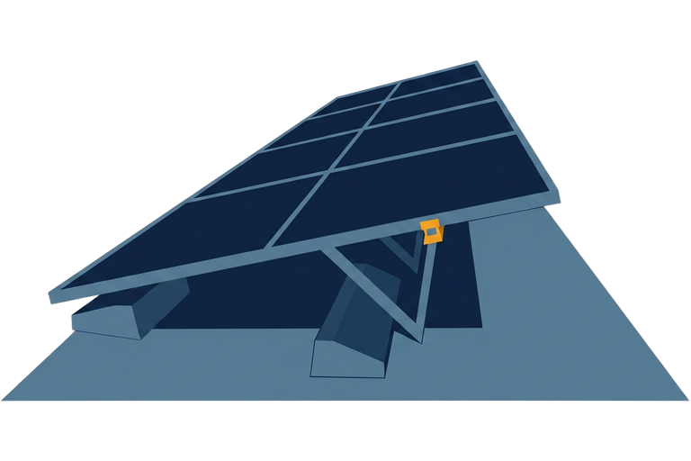 Illustration of a roof ballast roof profile with BettaBracket mounting detail