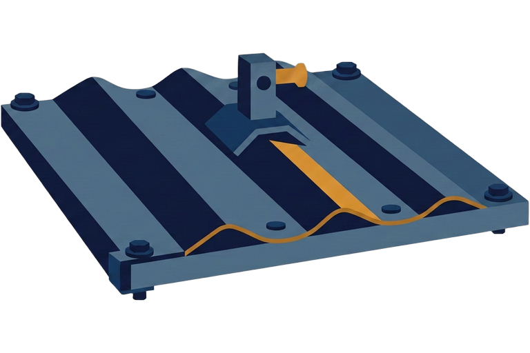 Illustration of a corrugated roof roof profile with BettaBracket mounting detail