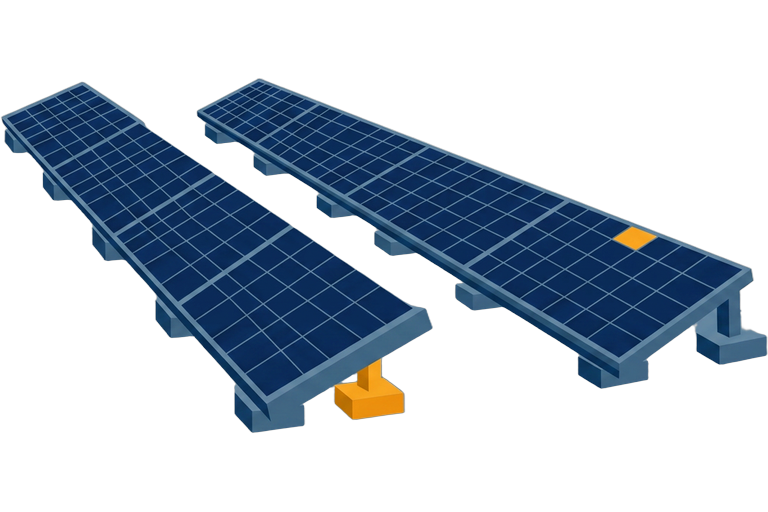 Illustration of a easy drive concrete roof roof profile with BettaBracket mounting detail